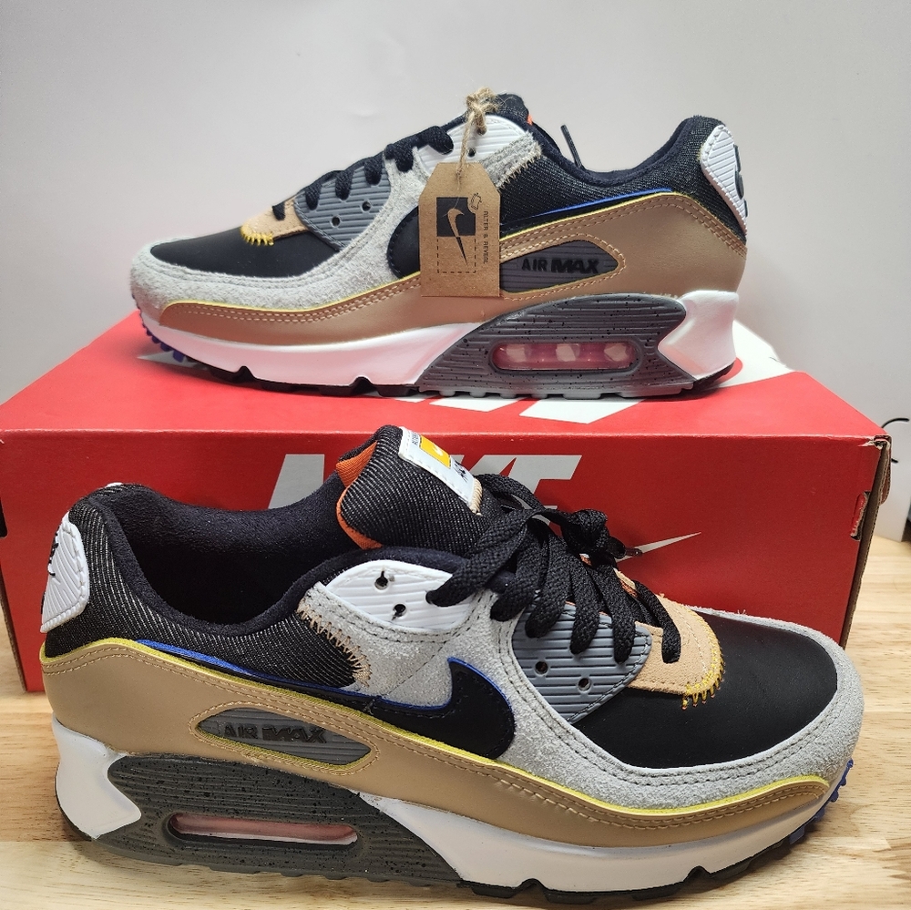 Nike Air Max 90 SE Sneakers Grey Fog/Black-Hemp-Smoke Grey    M7 W8.5